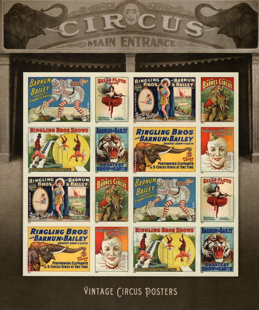 US 4898-4905 Mint Sheet (MNH) Vintage Circus Posters Forever Stamp 2014 ZAYIX
