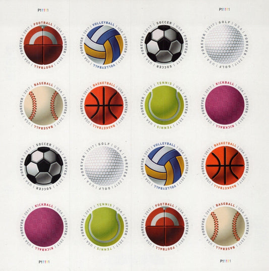 US 5203-5210 Mint Sheet (MNH) Have A Ball! Sports Balls Forever Stamp 2017 ZAYIX
