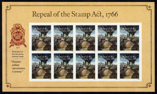 US 5064 Mint Sheet (MNH) Repeal of Stamp Act 1766 Forever Stamp 2016 ZAYIX