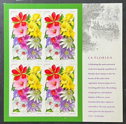 US 4750-4753 Mint Sheet (MNH) La Florida Flowers Forever Stamp 2013 ZAYIX
