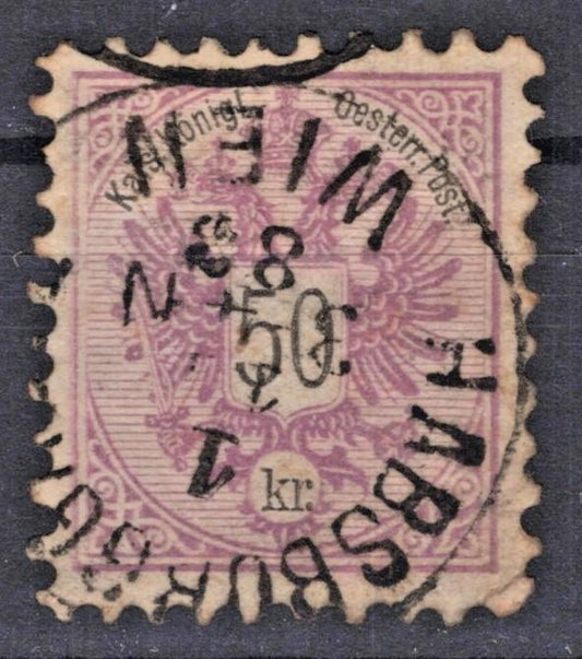 Austria 1883 50kr red lilac Austro Hungarian Monarchy Issue #46 Used VF ZAYIX