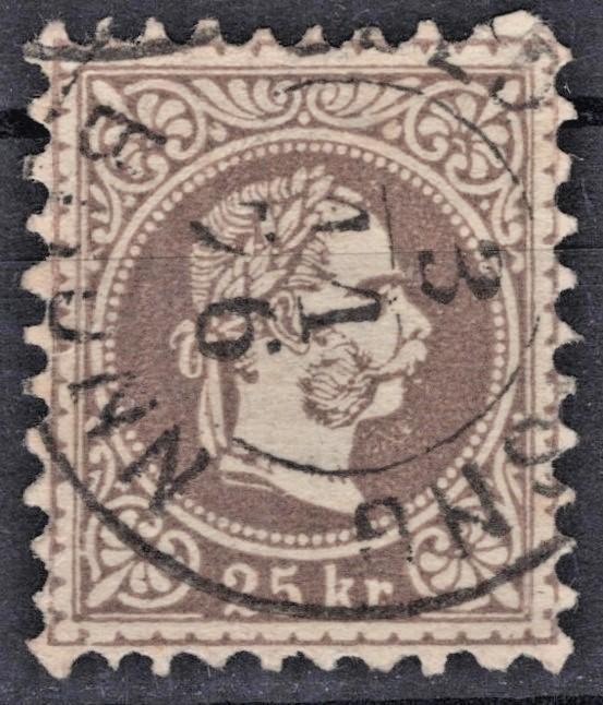 Austria 1867 25kr brown violet Austro-Hungarian Monarch Issue #32b Used VF ZAYIX