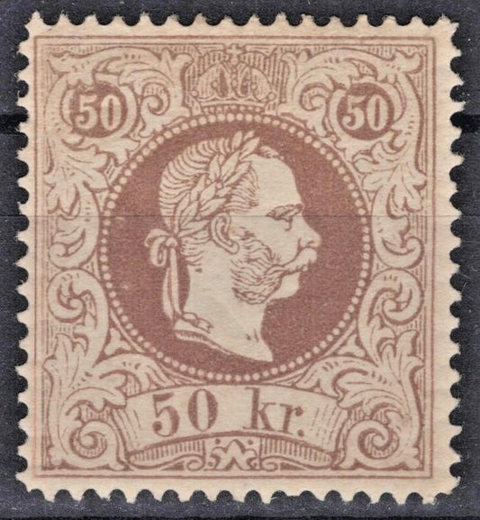 Austria 1867 50kr red brown perf 13 Austria Monarchy Issue #40a MH VF ZAYIX