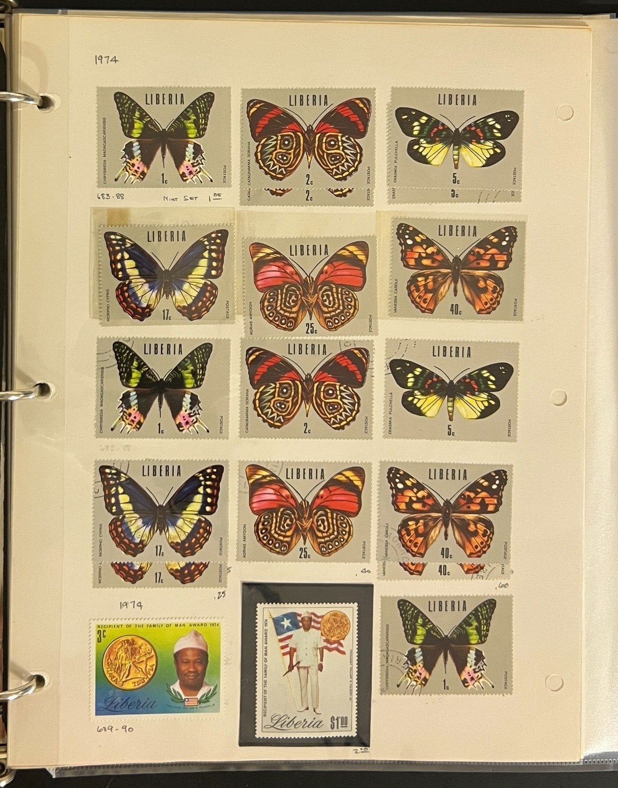 Liberia Stamp Collection Album Sets Sheets & Singles 1100 Stamps 1953-1975 ZAYIX