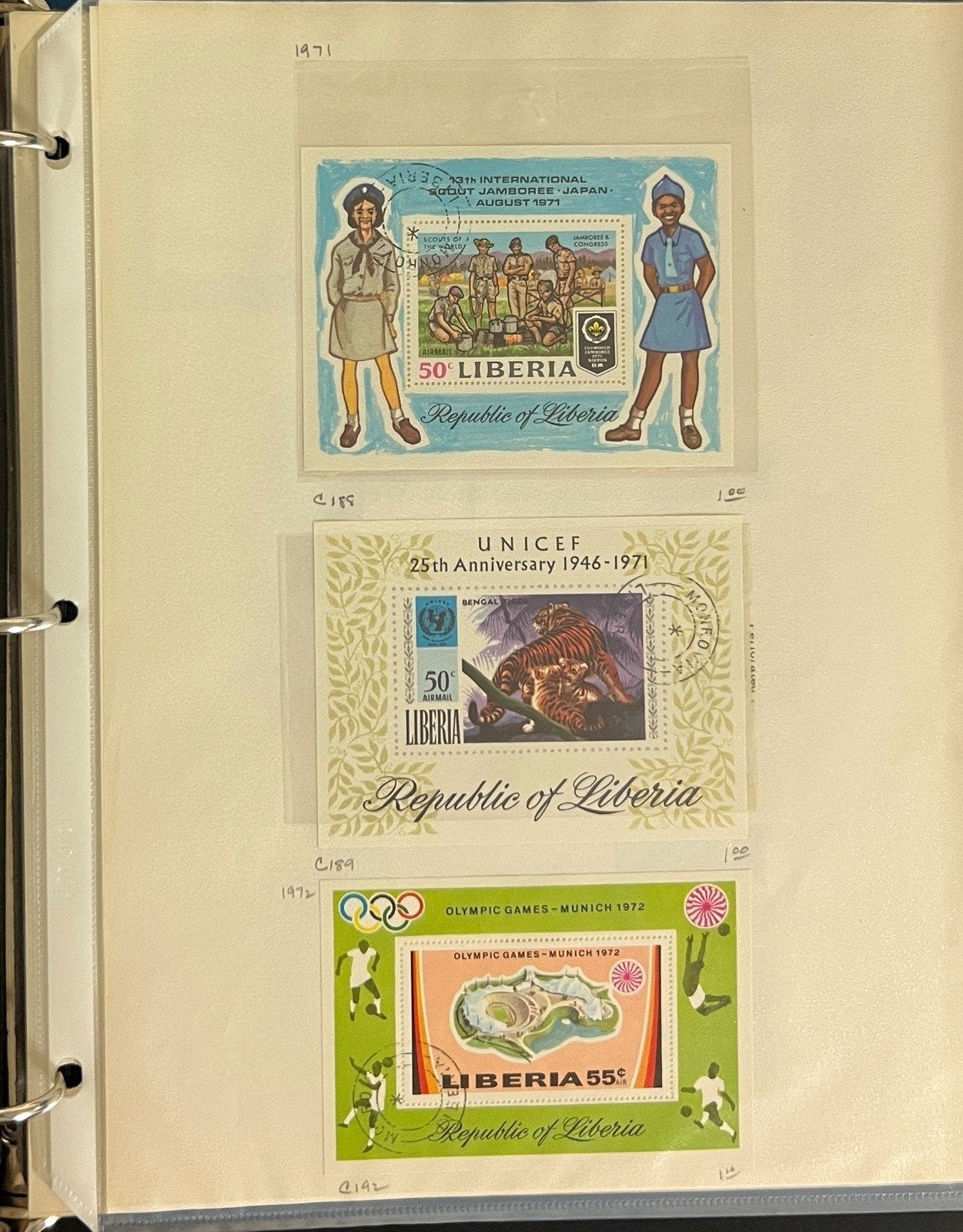 Liberia Stamp Collection Album Sets Sheets & Singles 1100 Stamps 1953-1975 ZAYIX