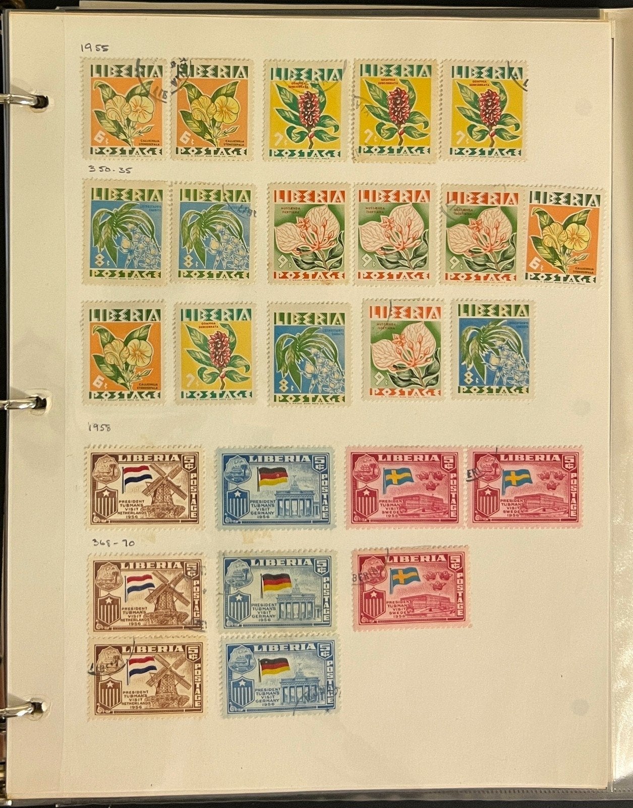 Liberia Stamp Collection Album Sets Sheets & Singles 1100 Stamps 1953-1975 ZAYIX