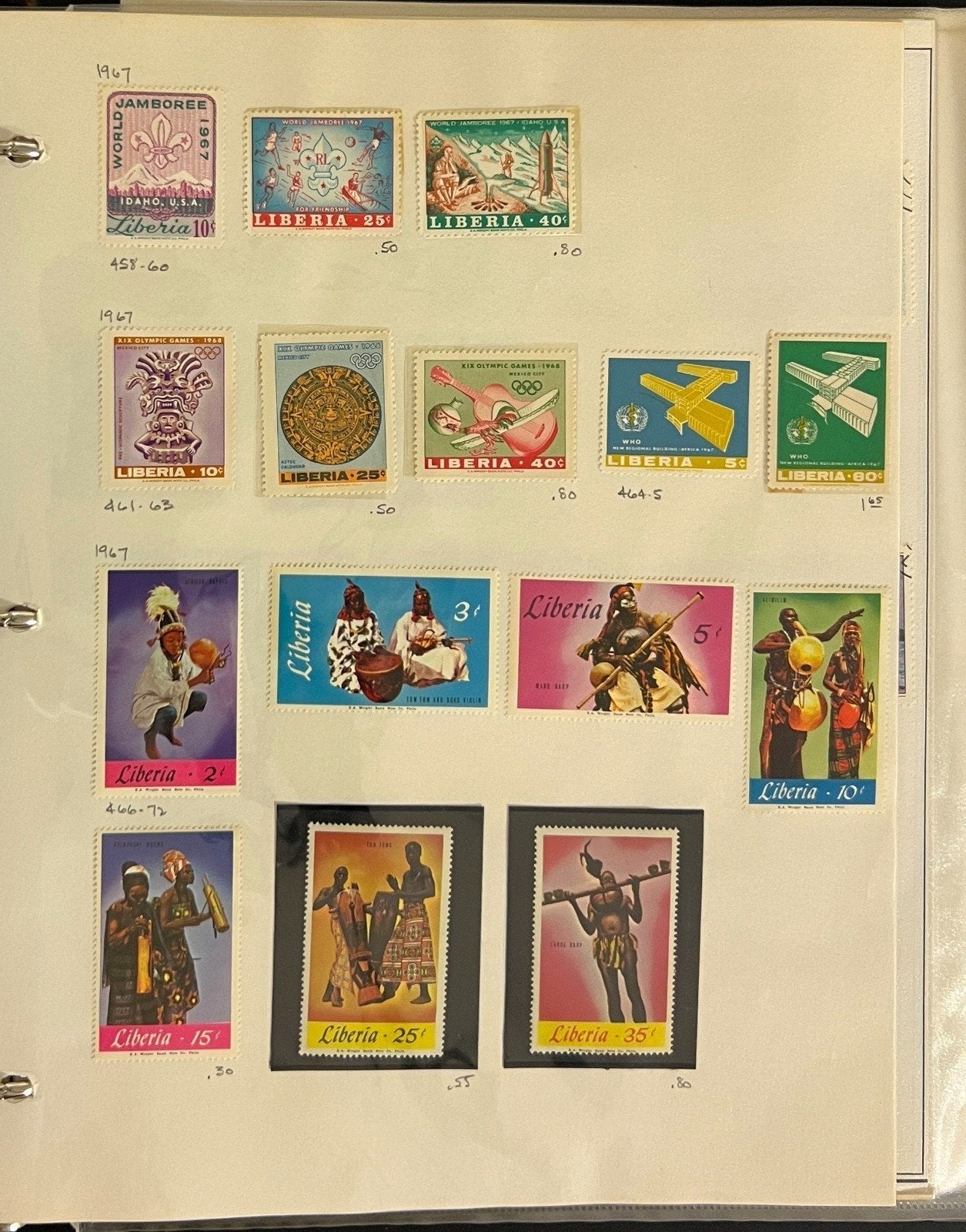 Liberia Stamp Collection Album Sets Sheets & Singles 1100 Stamps 1953-1975 ZAYIX