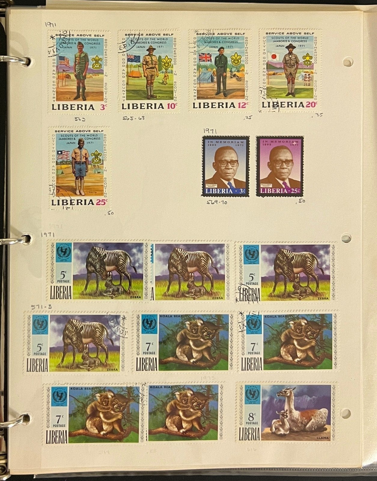 Liberia Stamp Collection Album Sets Sheets & Singles 1100 Stamps 1953-1975 ZAYIX