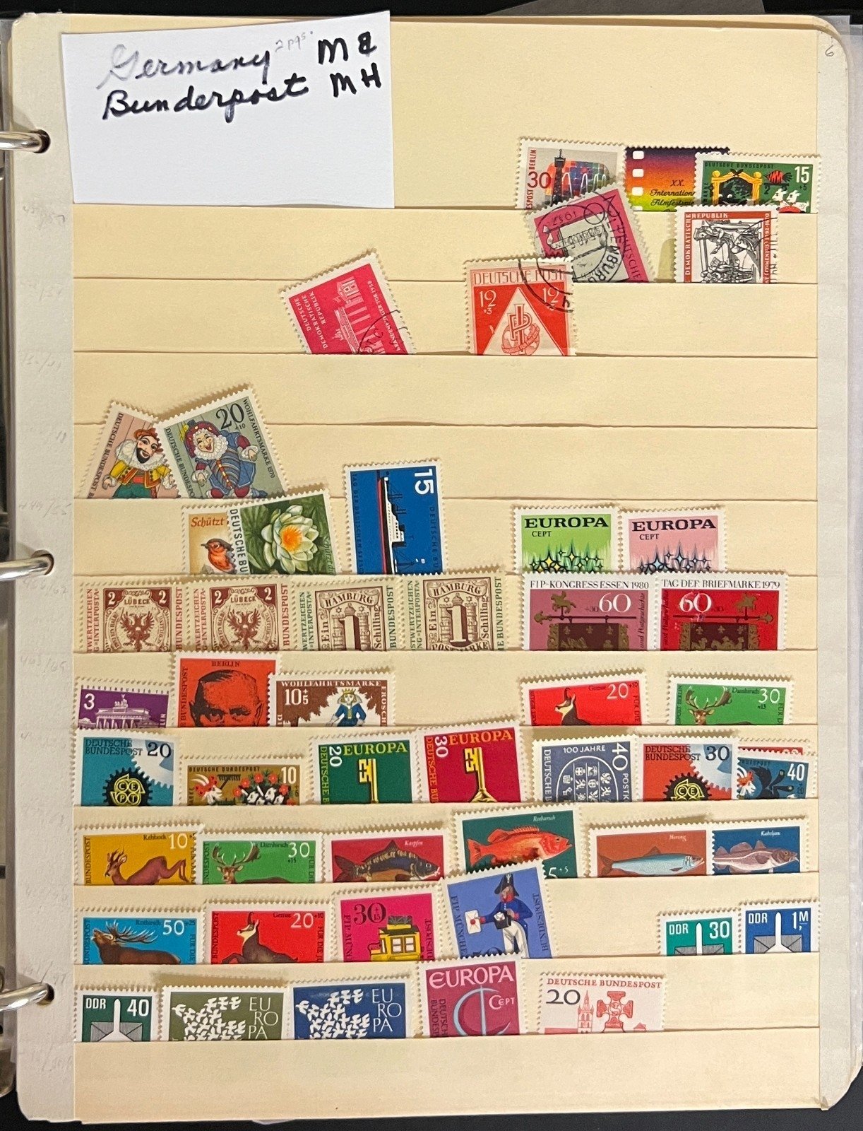Germany & DDR Stamp Collection Stockbook 37 Pages Mint & Used 1980s-1990s ZAYIX