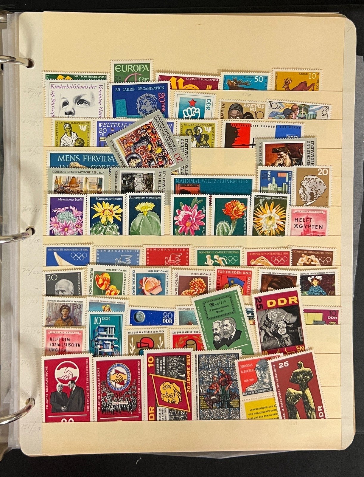 Germany & DDR Stamp Collection Stockbook 37 Pages Mint & Used 1980s-1990s ZAYIX