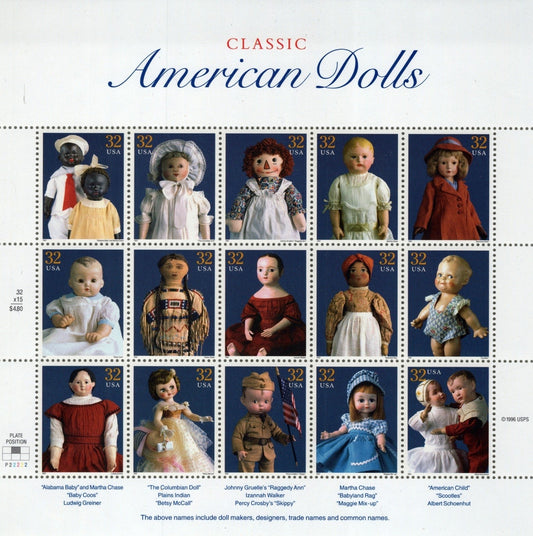 US 3151 Mint Sheet (MNH) American Dolls 32-Cent 1997 ZAYIX