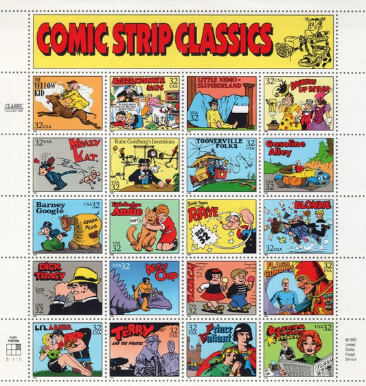 US 3000 Mint Sheet (MNH) Comic Strip Classics 32-Cent 1995 ZAYIX