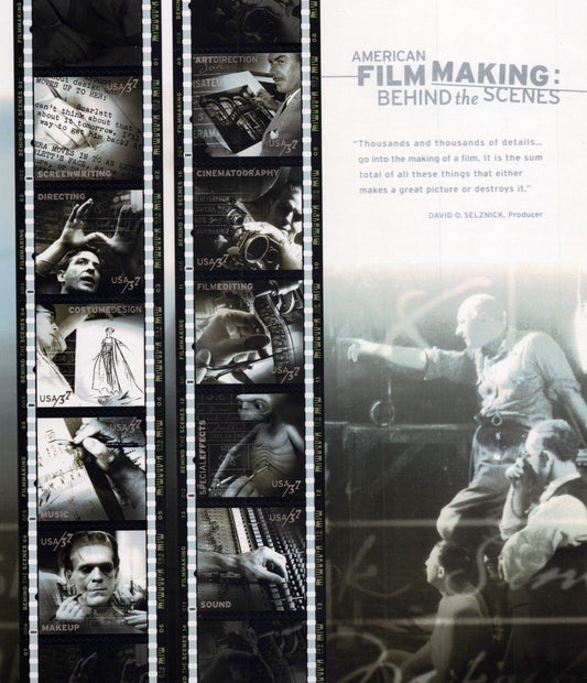 US 3772 Mint Sheet (MNH) American Filmmaking Behind The Scene 37-Cent 2003 ZAYIX