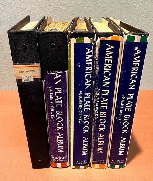 United States Plate Block Stamp Collection 5 Minkus Albums 1919-1974  ZAYIX
