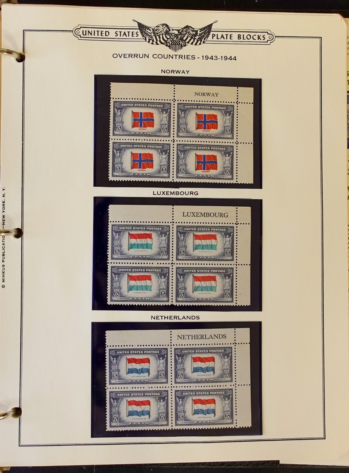 United States Plate Block Stamp Collection 5 Minkus Albums 1919-1974  ZAYIX