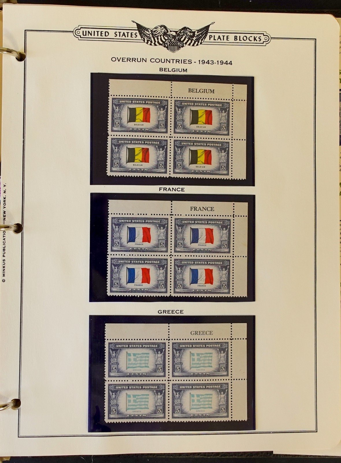 United States Plate Block Stamp Collection 5 Minkus Albums 1919-1974  ZAYIX