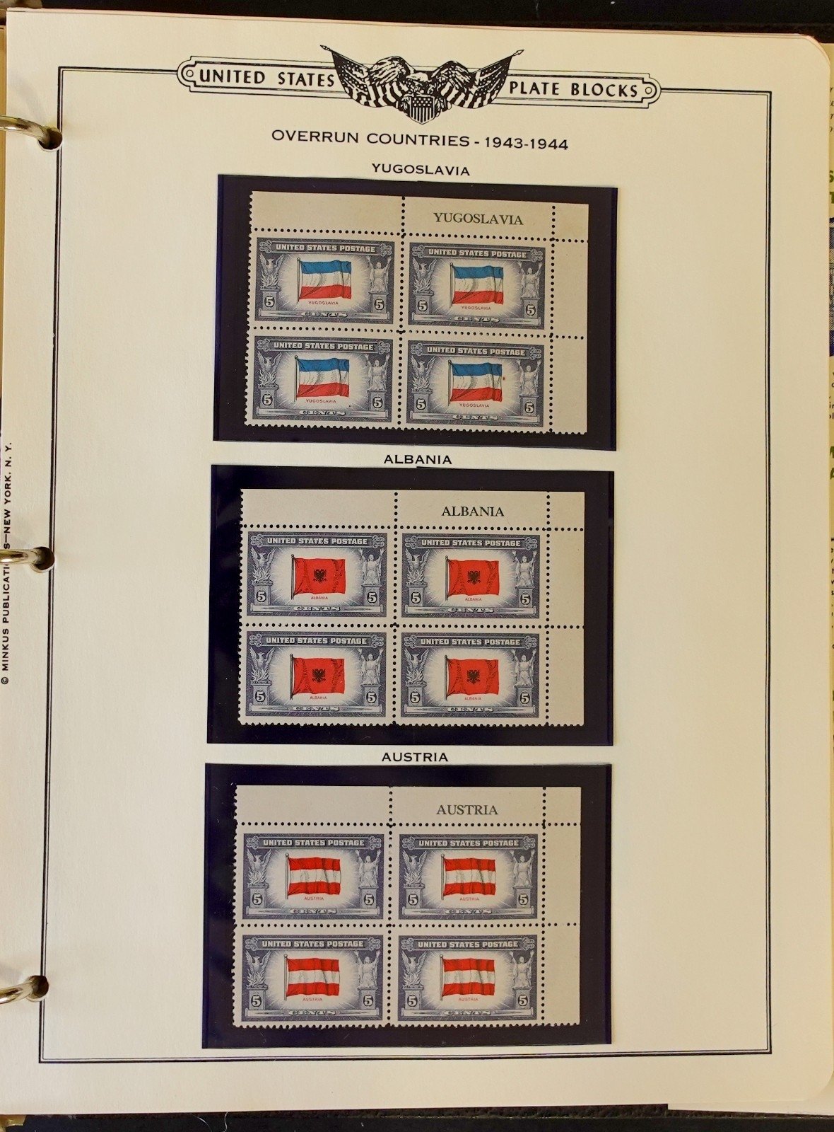 United States Plate Block Stamp Collection 5 Minkus Albums 1919-1974  ZAYIX