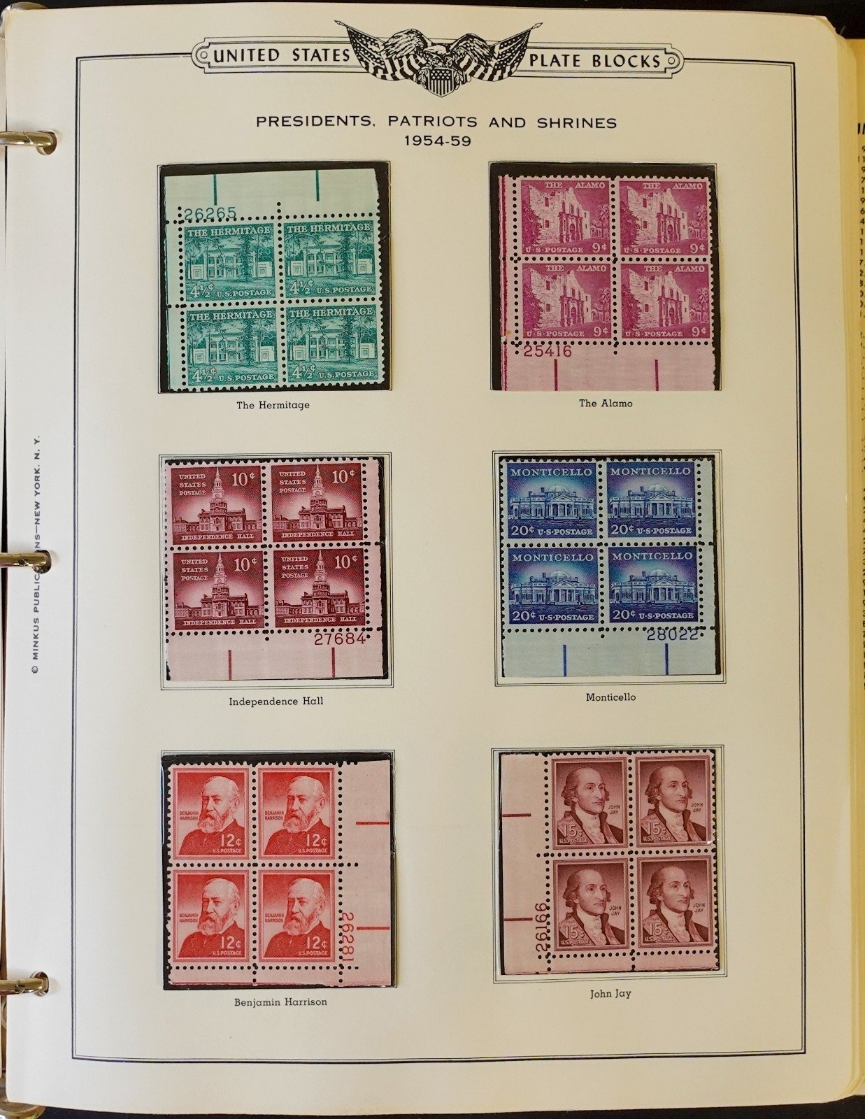 United States Plate Block Stamp Collection 5 Minkus Albums 1919-1974  ZAYIX