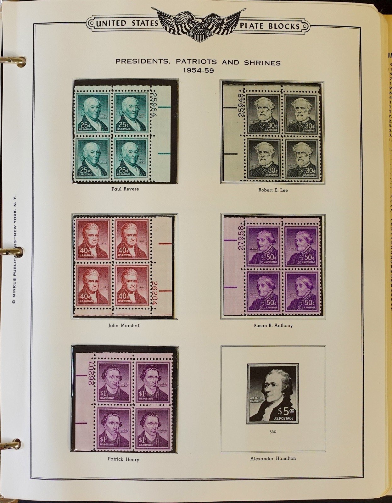 United States Plate Block Stamp Collection 5 Minkus Albums 1919-1974  ZAYIX