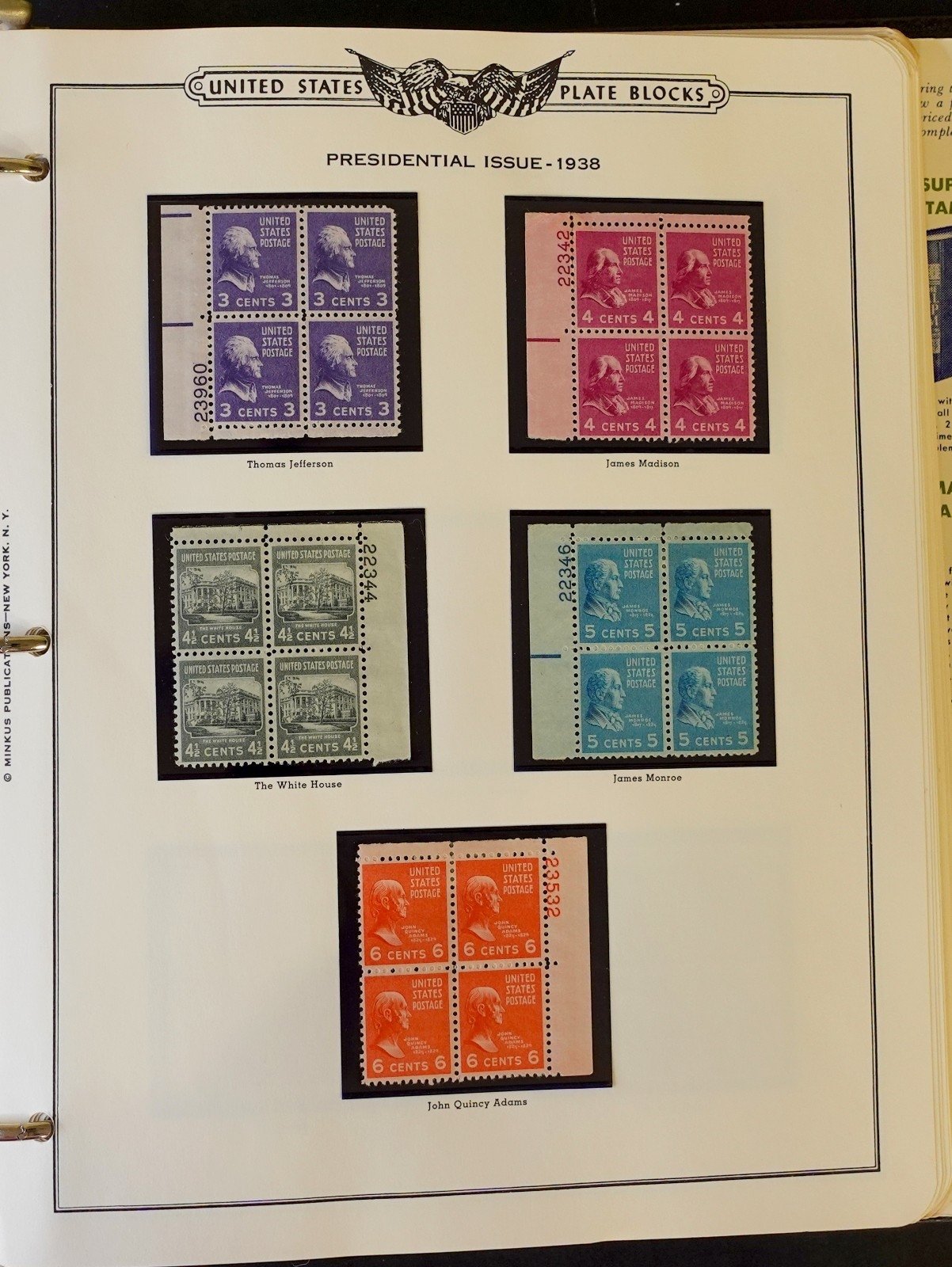United States Plate Block Stamp Collection 5 Minkus Albums 1919-1974  ZAYIX