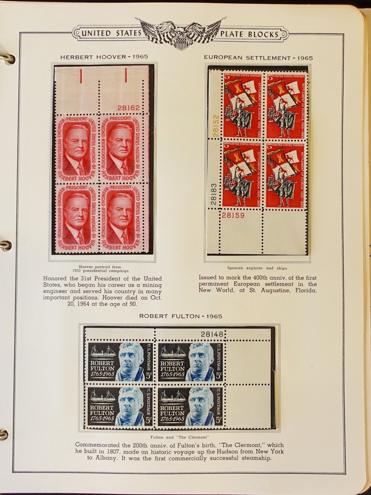 United States Plate Block Stamp Collection 5 Minkus Albums 1919-1974  ZAYIX