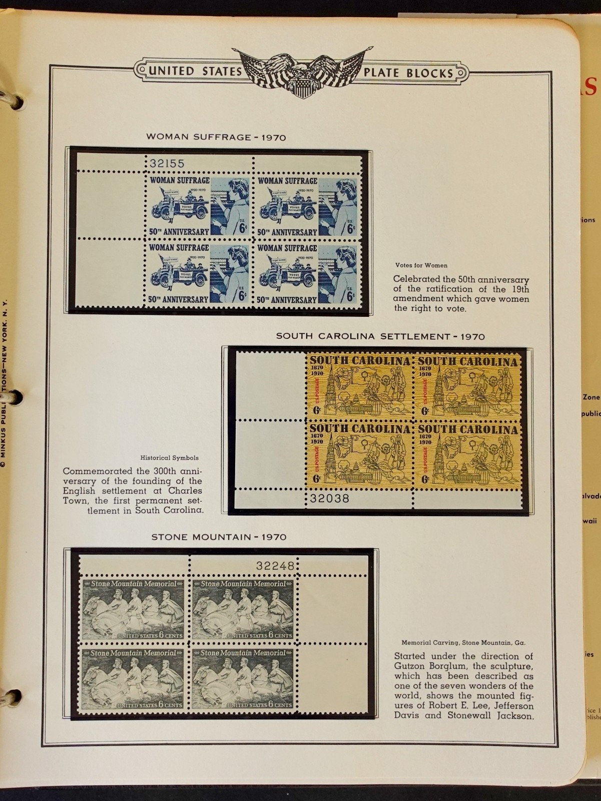United States Plate Block Stamp Collection 5 Minkus Albums 1919-1974  ZAYIX