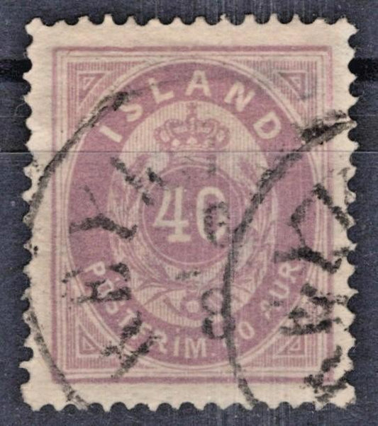 Iceland 1892 40a red violet Scott #18 Used VF-XF ZAYIX