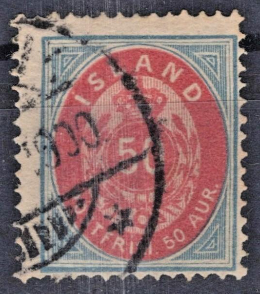 Iceland 1892 50a bl & violet Scott #19 Used Fine ZAYIX
