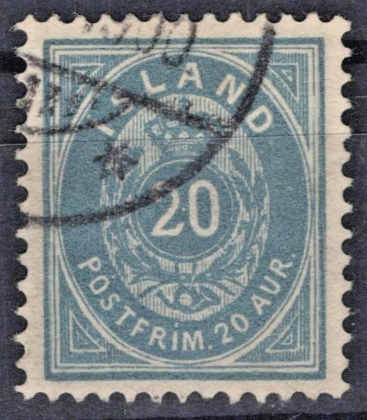 Iceland 1898 20a dull blue Scott #28 Used VF ZAYIX