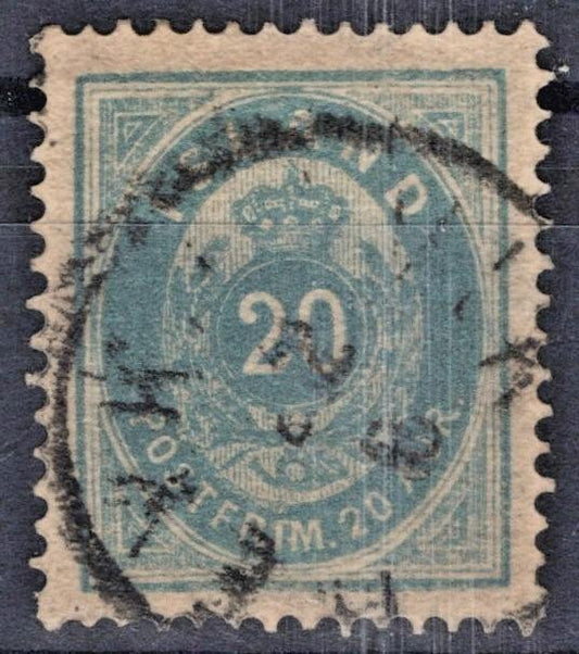 Iceland 1892 20a blue Scott #17 Used F-VF ZAYIX