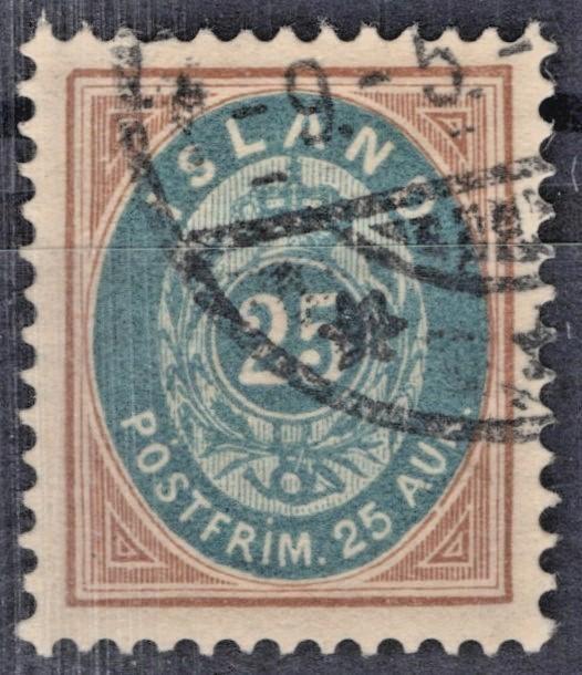 Iceland 1900 25a yellow brown & blue Scott #29 Used VF ZAYIX