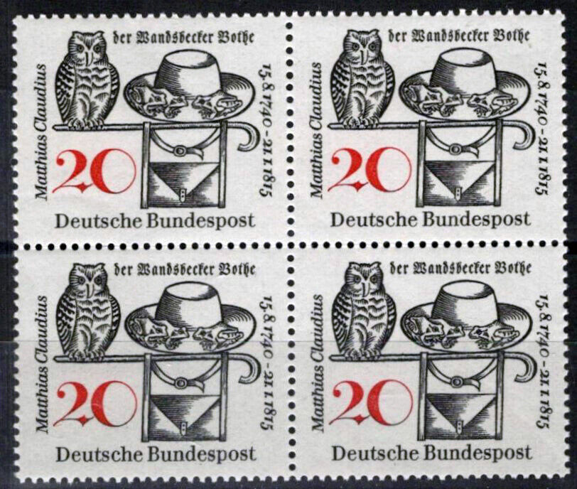 ZAYIX Germany 917 MNH Block Matthias Claudius Poet Editor 051023S07