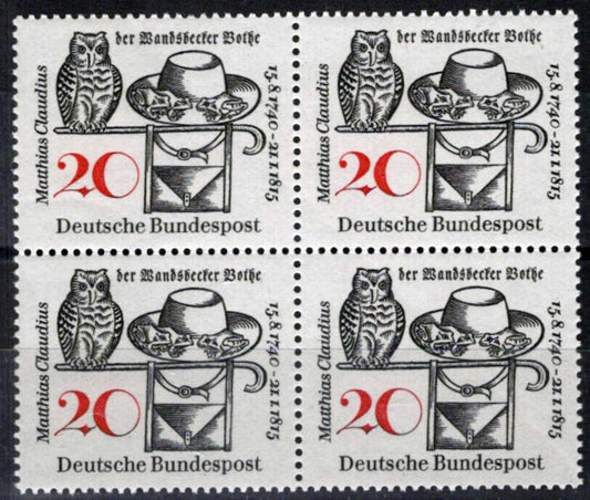 ZAYIX Germany 917 MNH Block Matthias Claudius Poet Editor 051023S07
