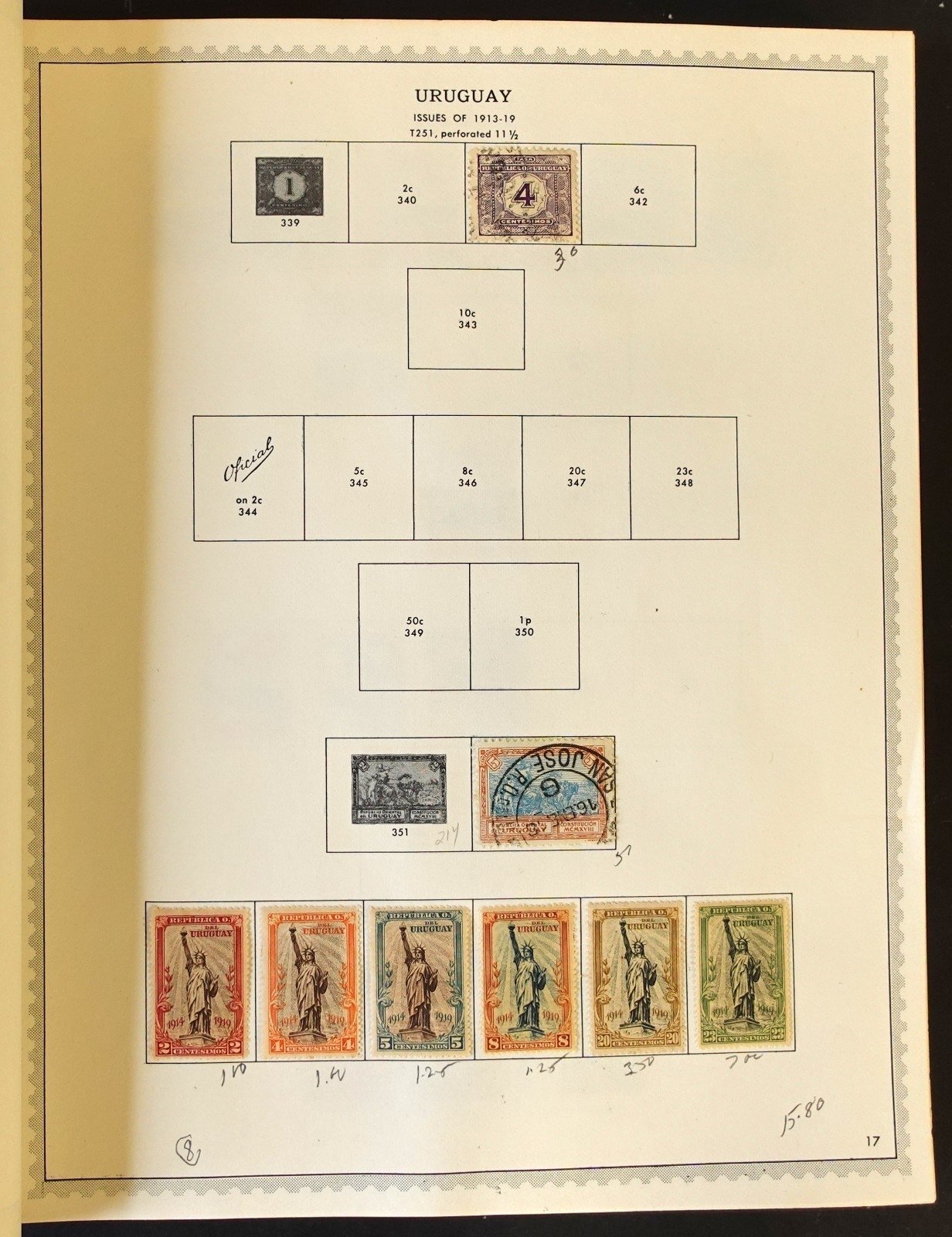 Uruguay Stamp Collection Minkus Album Used 1856-1985 ZAYIX