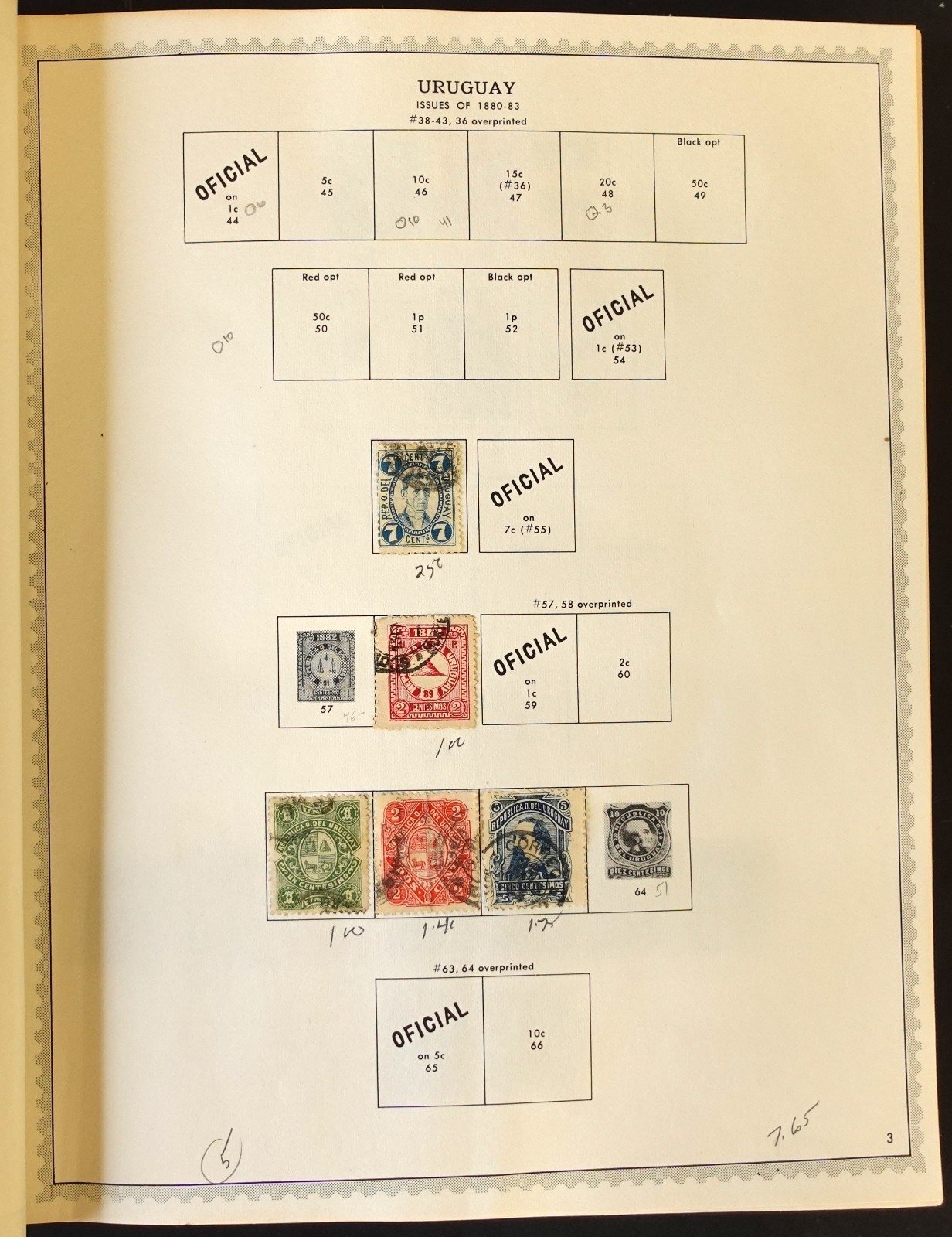 Uruguay Stamp Collection Minkus Album Used 1856-1985 ZAYIX