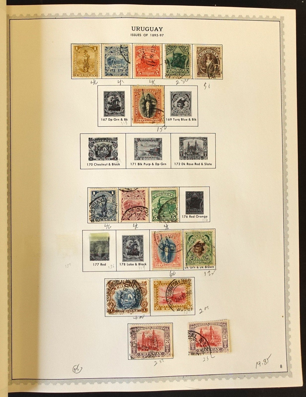 Uruguay Stamp Collection Minkus Album Used 1856-1985 ZAYIX