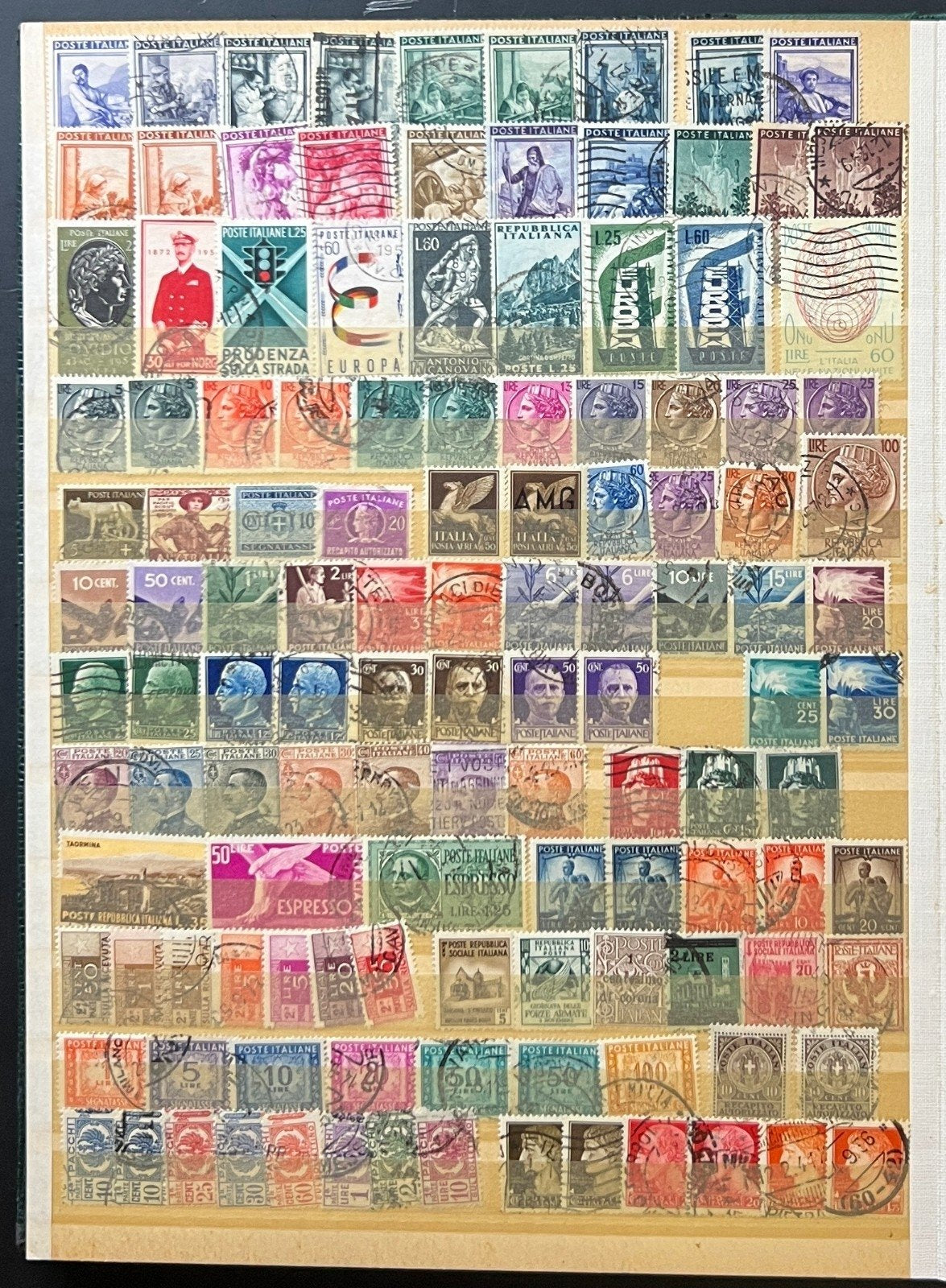 Europe Stamp Collection Stockbook 13 Pages Several Hundred Stamps ZAYIX