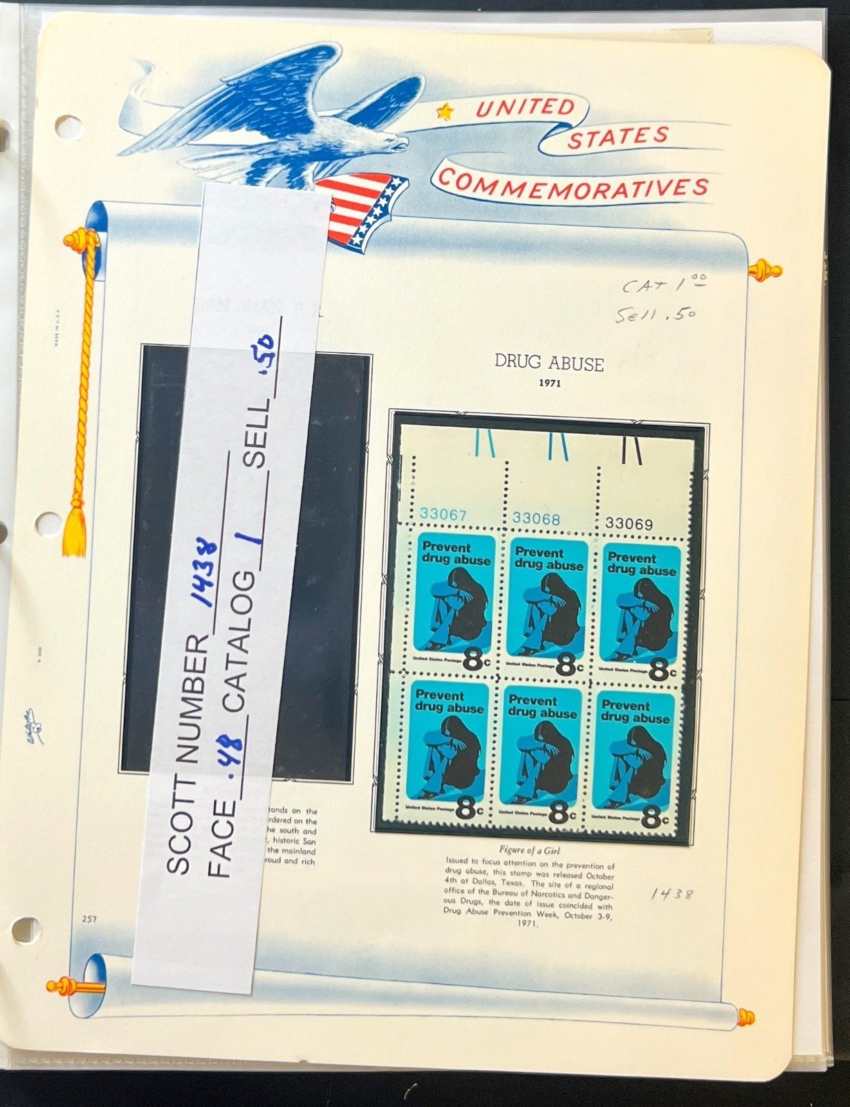 United States Plate Block & Half Sheets Stamp Collection Album MNH ZAYIX