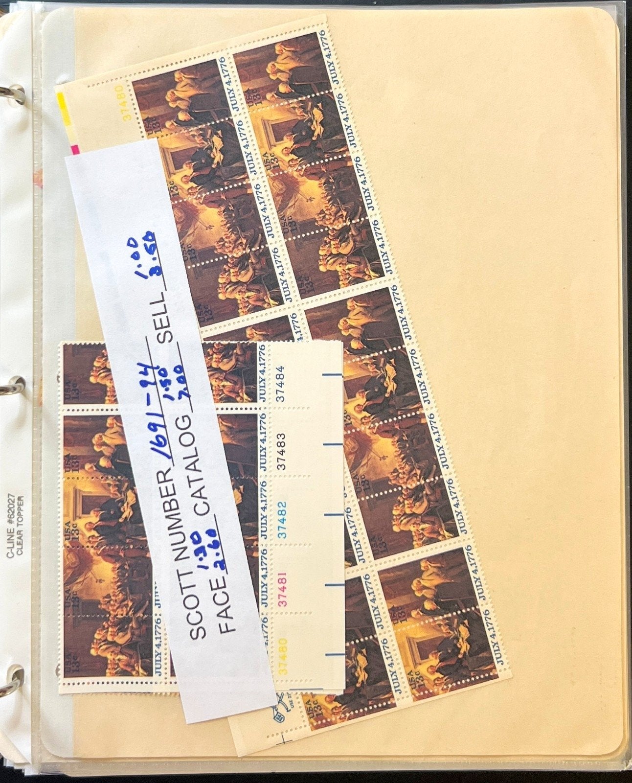 United States Plate Block & Half Sheets Stamp Collection Album MNH ZAYIX