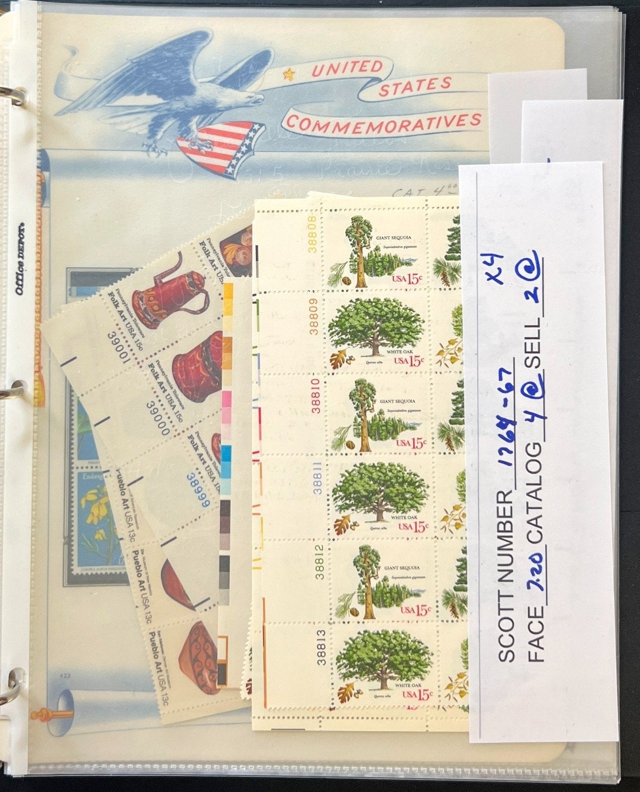 United States Plate Block & Half Sheets Stamp Collection Album MNH ZAYIX