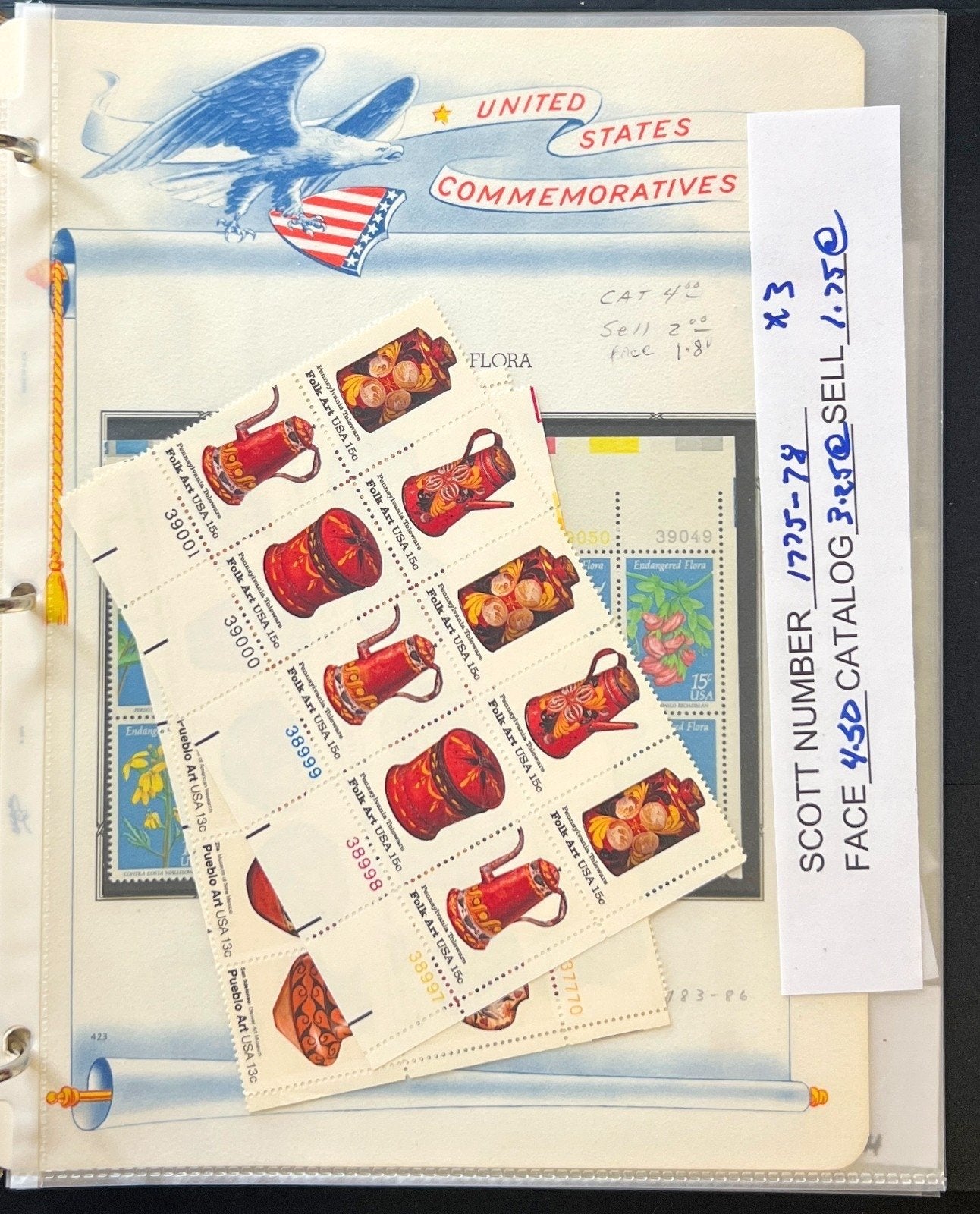 United States Plate Block & Half Sheets Stamp Collection Album MNH ZAYIX