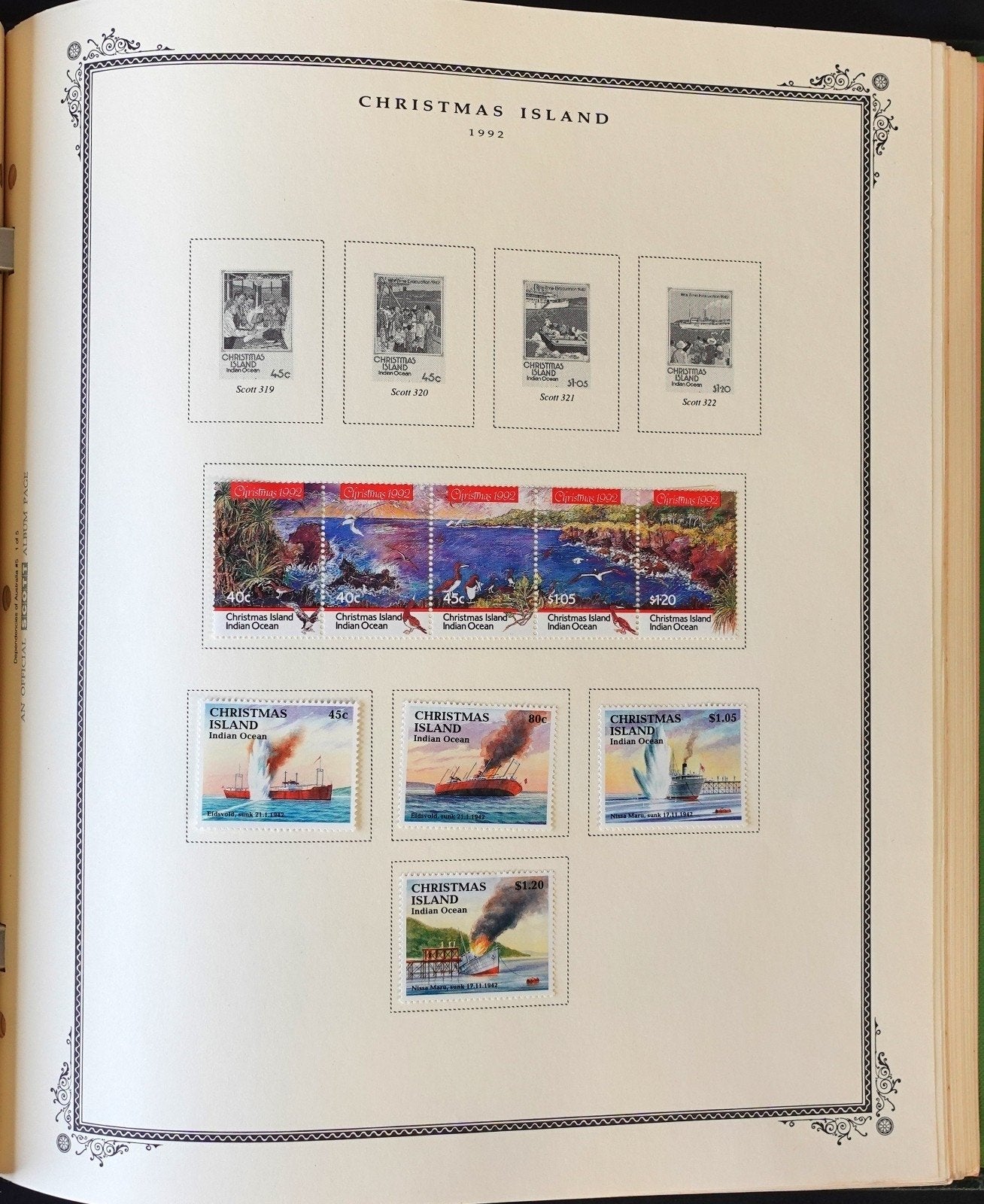 Christmas & Cocos Island Stamp Collection Scott Specialty Album 1958-1995 ZAYIX
