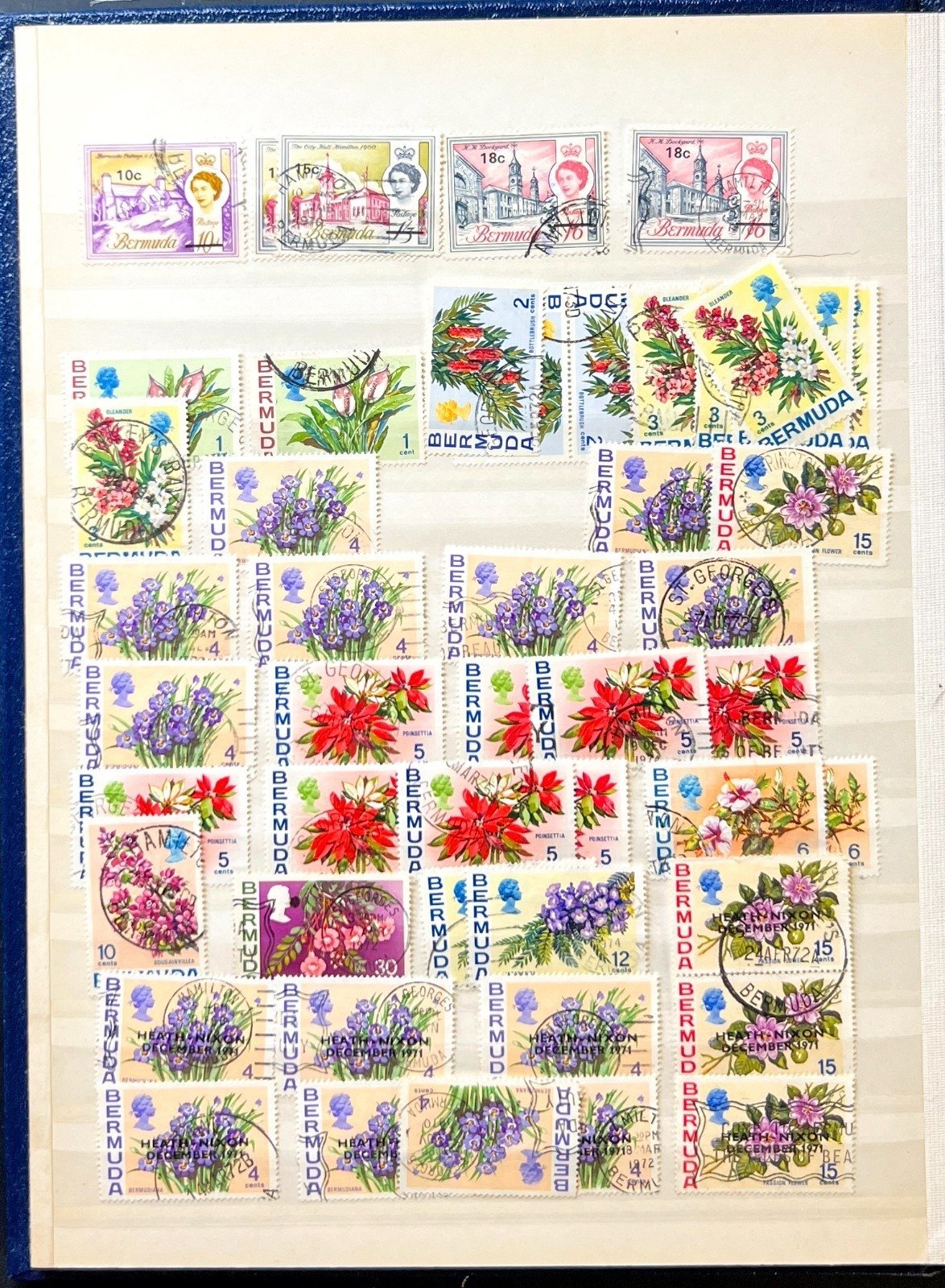 Bermuda Stamp Collection Stockbook 16 Pages Used ZAYIX