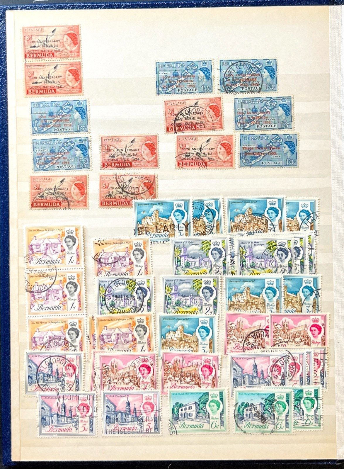 Bermuda Stamp Collection Stockbook 16 Pages Used ZAYIX