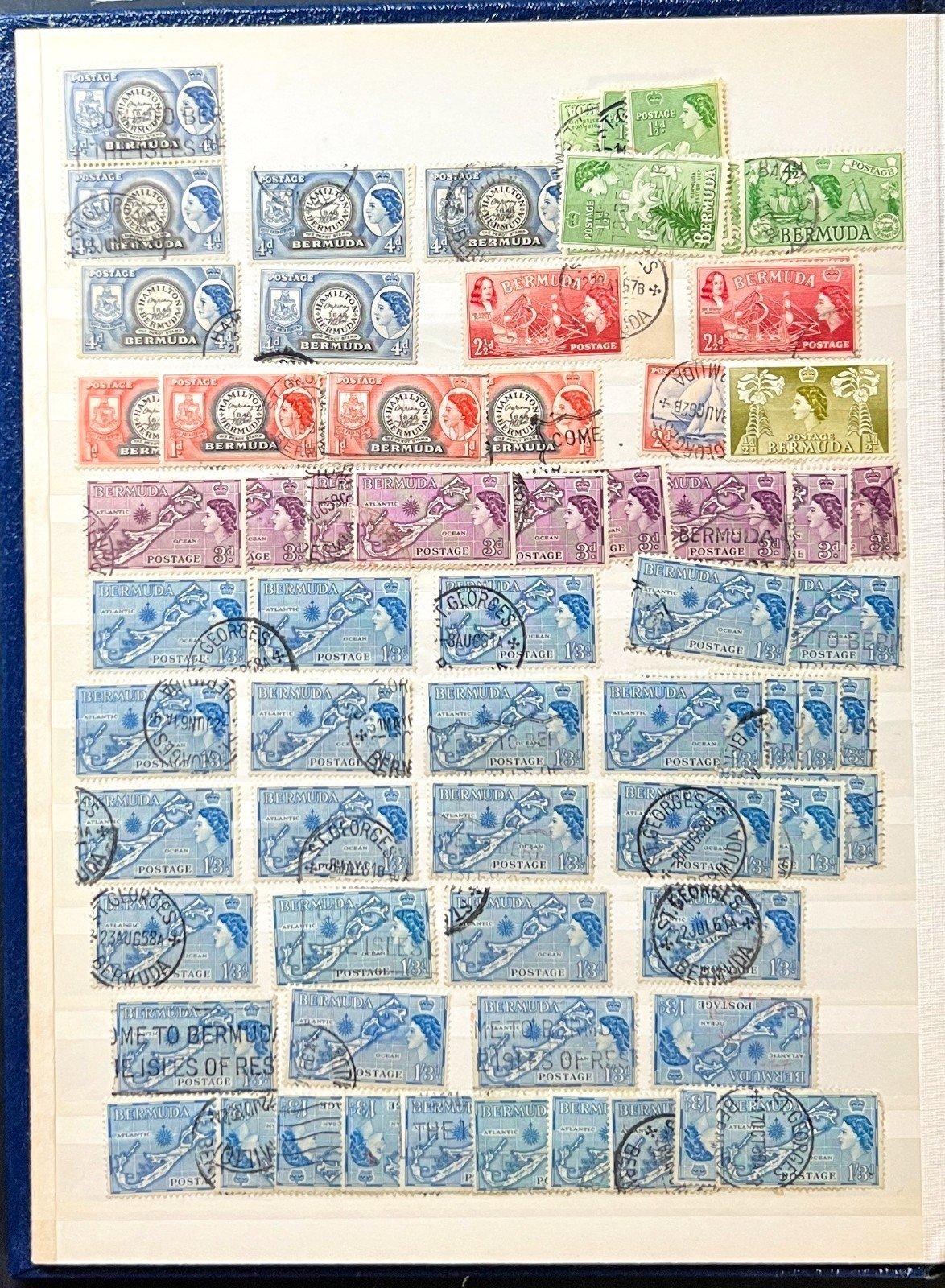 Bermuda Stamp Collection Stockbook 16 Pages Used ZAYIX