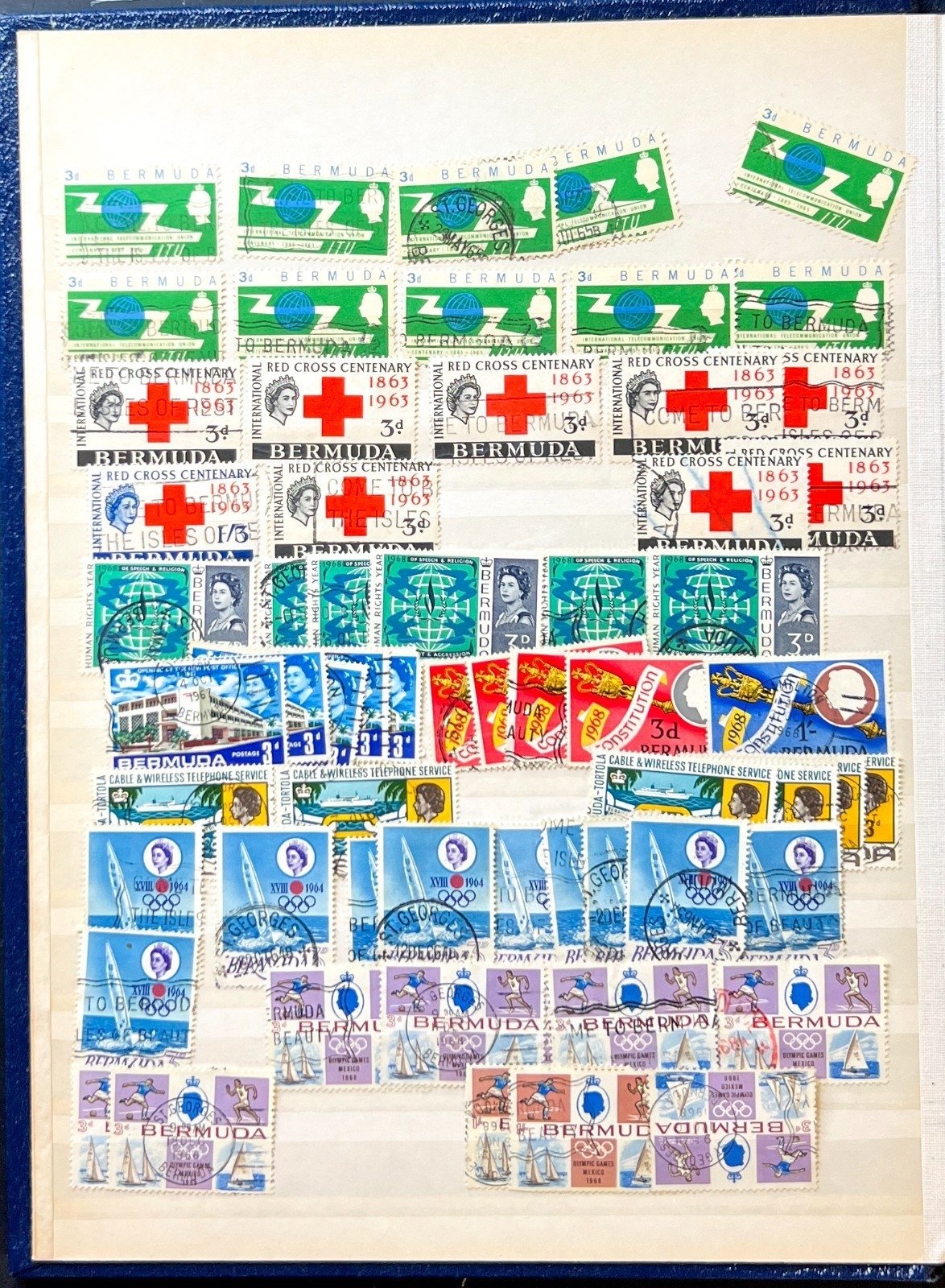 Bermuda Stamp Collection Stockbook 16 Pages Used ZAYIX
