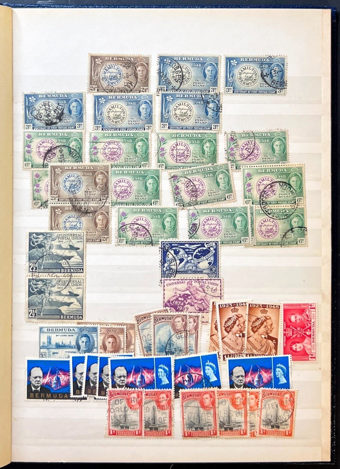 Bermuda Stamp Collection Stockbook 16 Pages Used ZAYIX