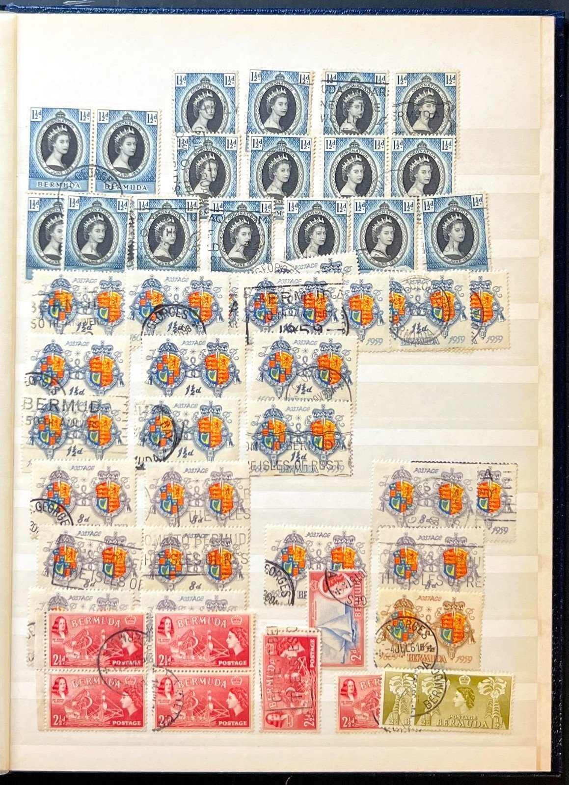 Bermuda Stamp Collection Stockbook 16 Pages Used ZAYIX