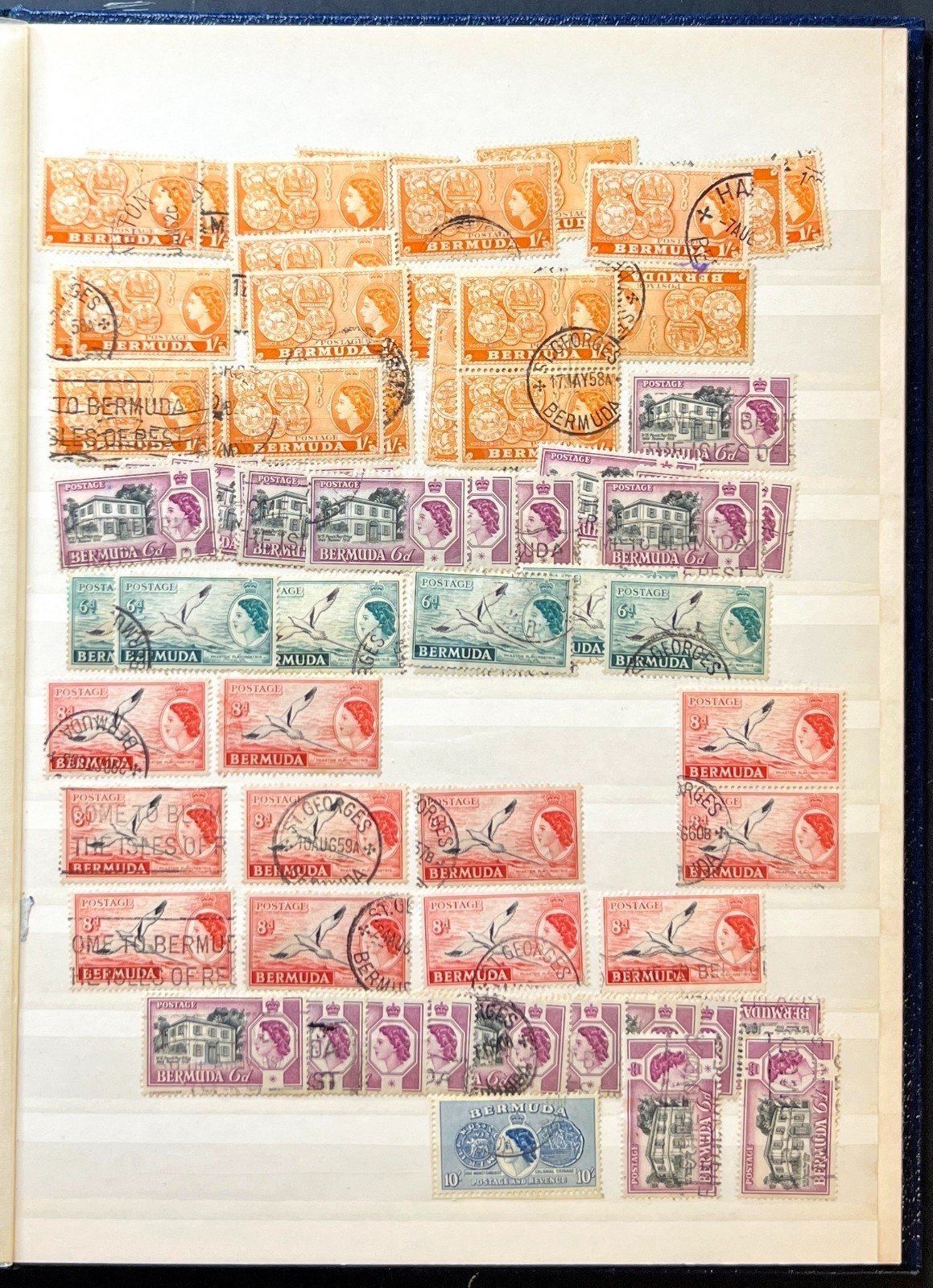 Bermuda Stamp Collection Stockbook 16 Pages Used ZAYIX