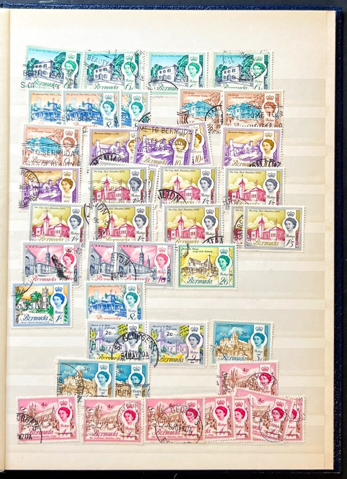 Bermuda Stamp Collection Stockbook 16 Pages Used ZAYIX